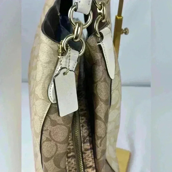 Coach Hallie Shoulder Bag In Signature Canvas - Picture 10 of 13